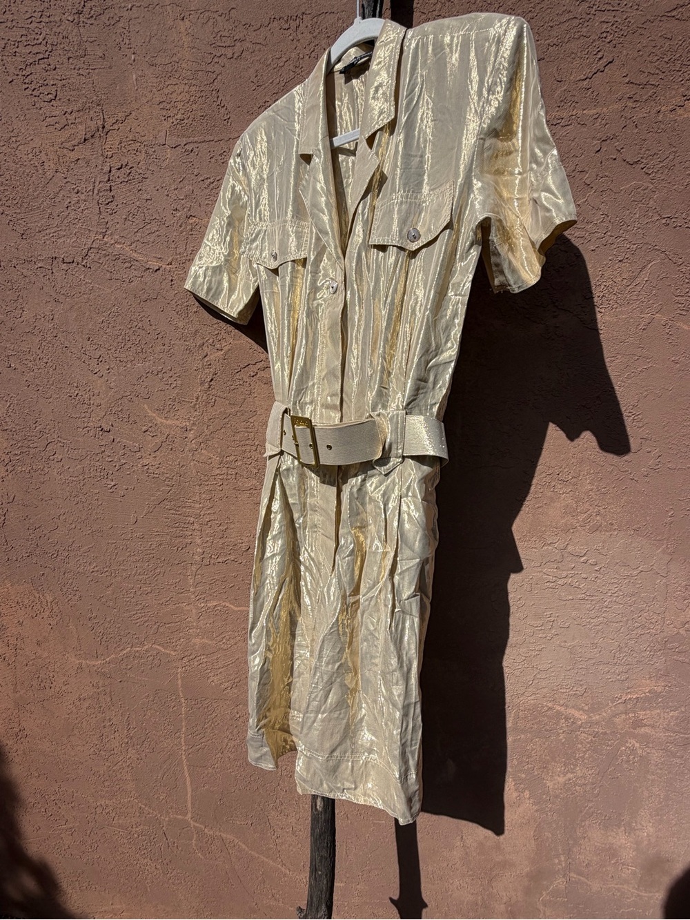 Rare vintage Louis Féraud liquid gold metallic romper playsuit